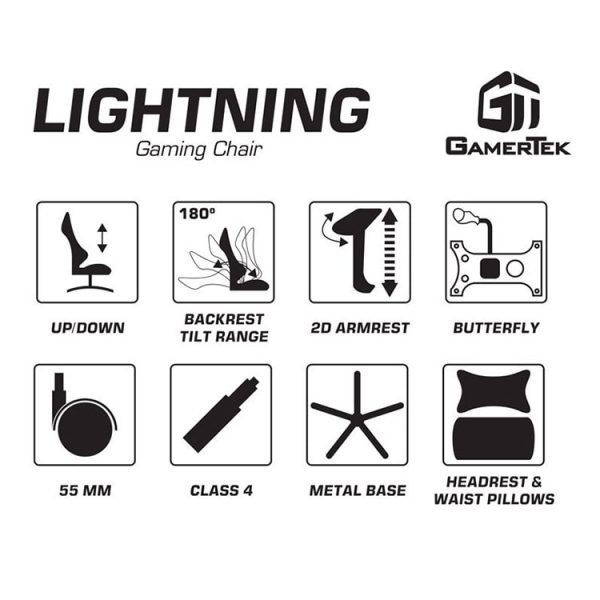 صندلی گیمینگ GAMERTEK مدل Lightning RGB