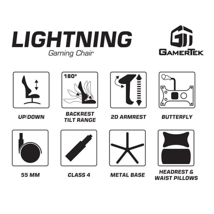 Gamertek Lightning RGB Gaming Chair Gaming (2)-min