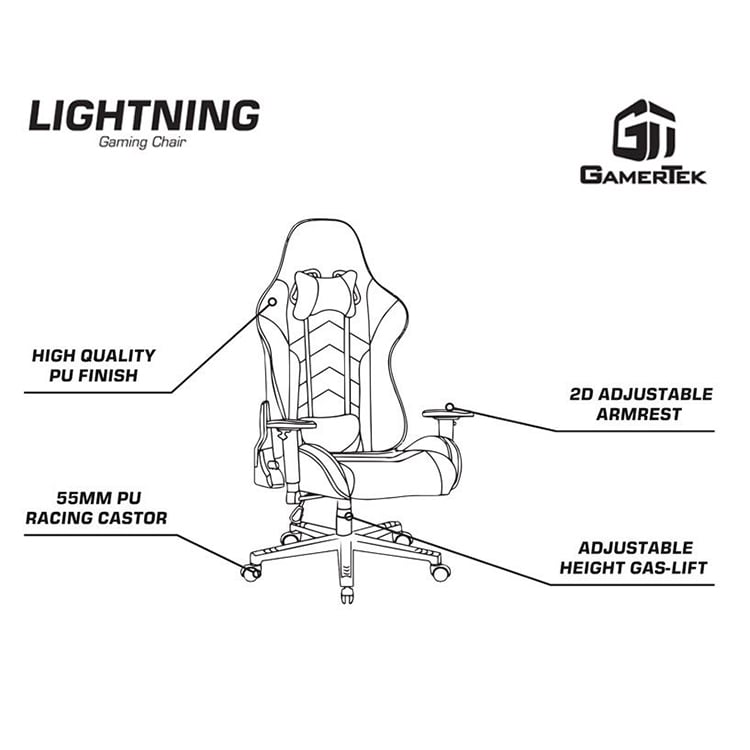 Gamertek Lightning RGB Gaming Chair Gaming (5)-min