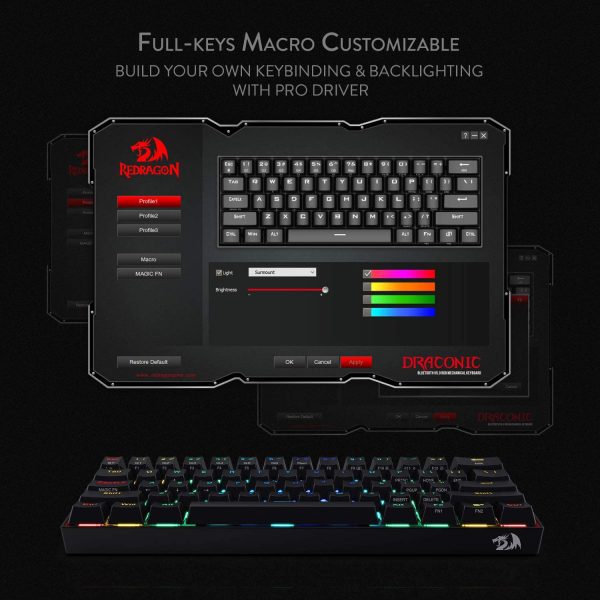 کیبورد گیمینگ مکانیکی ردراگون مدل Draconic K530