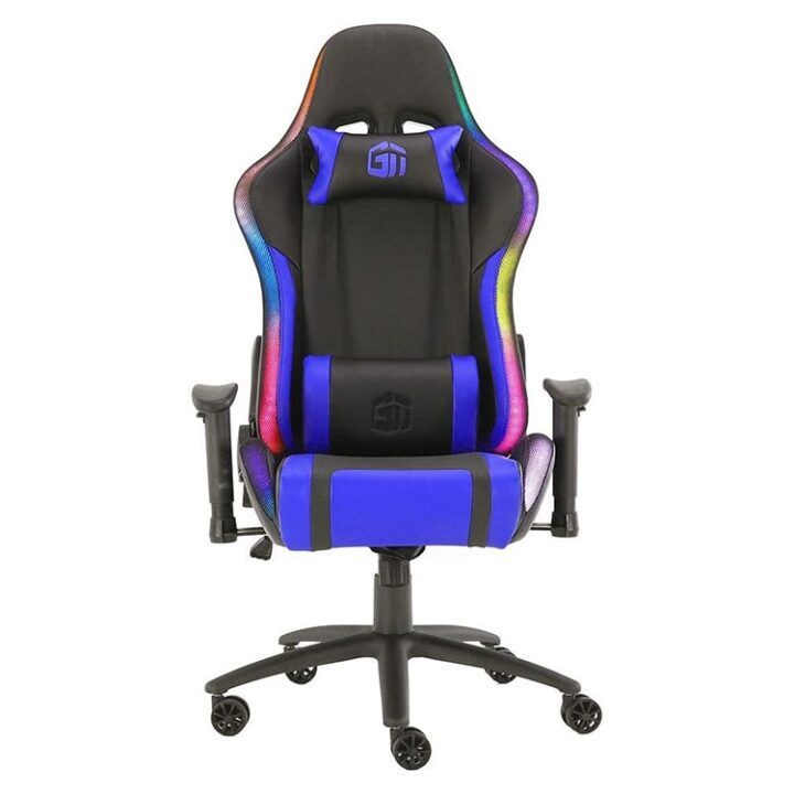 Gamertek Lightning RGB Gaming Chair, Blue & Black (PS4)-min