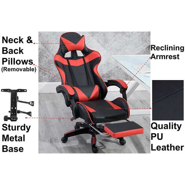 صندلی گیمینگ ‎YALLA OFFICE مدل 808-RED-FR