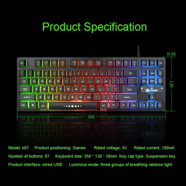 کیبورد گیمینگ لایماید مدل K87 Dark Knight
