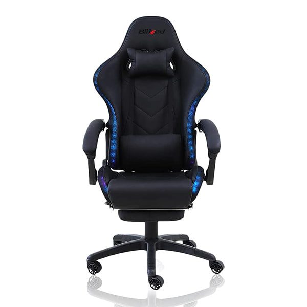 Blitzed GAIA Leather Gaming Chair with RGB Light and Lumbar Support (Black) (3)-min