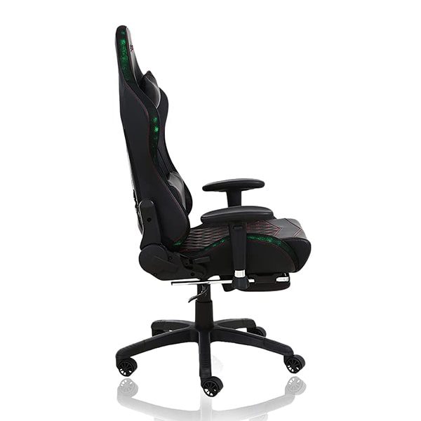 Blitzed LUNA Leather Gaming Chair with RGB Light and Lumbar Support (Black) (3)-min