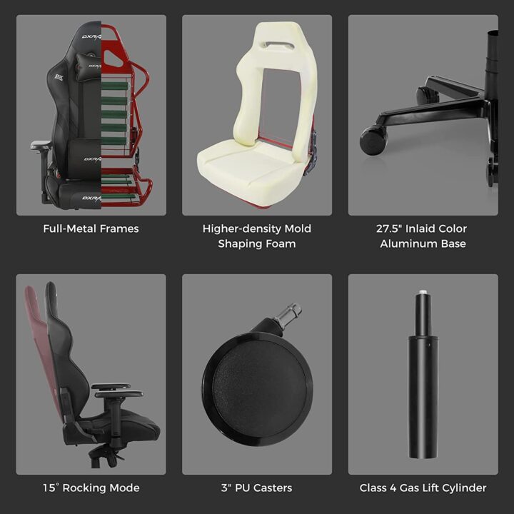 DXRacer Gladiator Series Modular Gaming Chair D8200 - Black (The Seat Cushion Is Removable) (2)-min