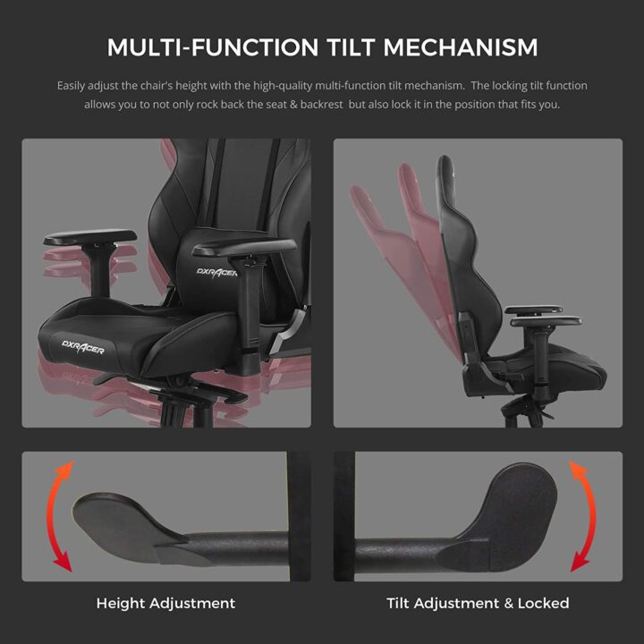 DXRacer Gladiator Series Modular Gaming Chair D8200 - Black (The Seat Cushion Is Removable) (3)-min