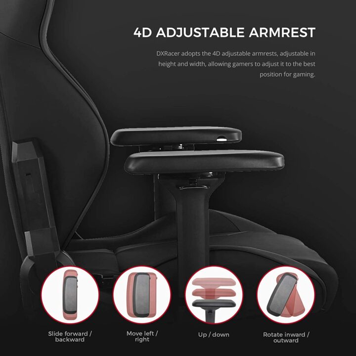 DXRacer Gladiator Series Modular Gaming Chair D8200 - Black (The Seat Cushion Is Removable) (4)-min