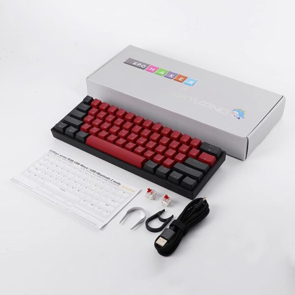 کیبورد گیمینگ EPOMAKER مدل SK61 Wine Red