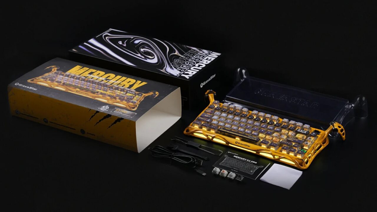کیبورد گیمینگ مکانیکی GravaStar Mercury K1 Pro با نورپردازی RGB